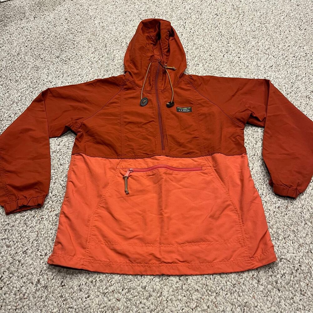 LL Bean Mountain Classic Anorak Jacket S Colorblock Red Pink Outdoor Gorpcore